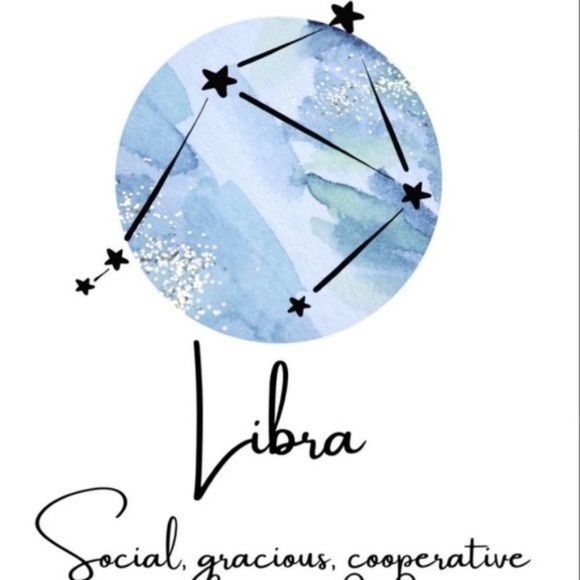Libra Zodiac sign constellation blue art print - Picture 2 of 3